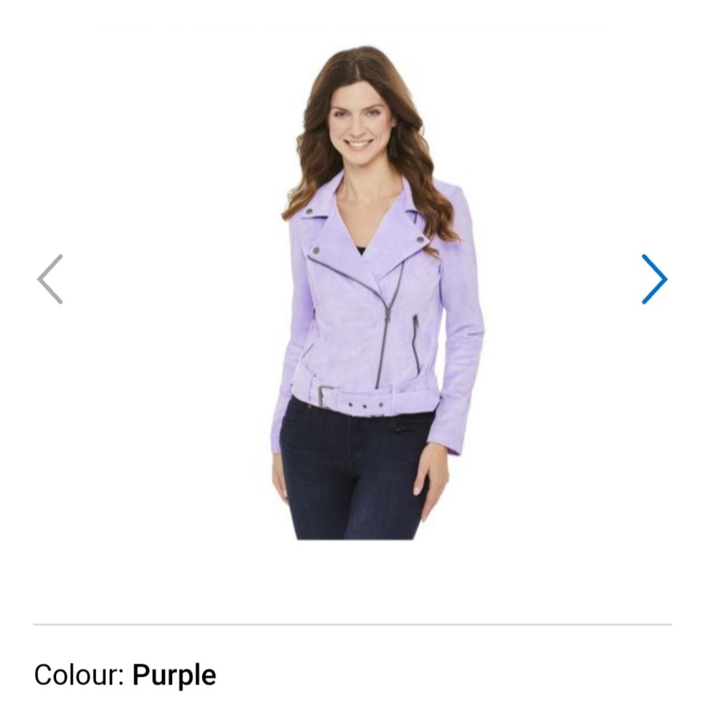 George Faux Suede Jacket in Pale Purple Color Size 3X